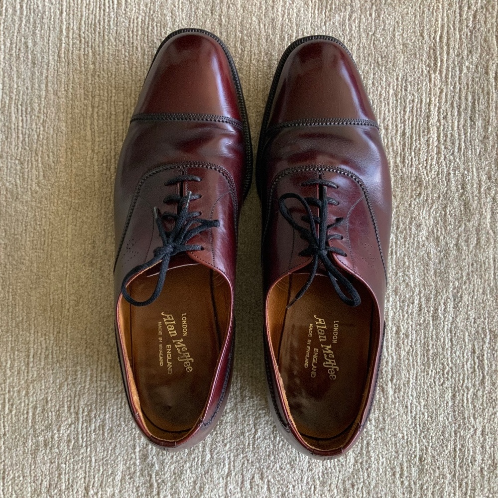 Alan McAfee (London) Hand Benched Shoes, Size 10.5 C, Cordovan.  Excellent cond.